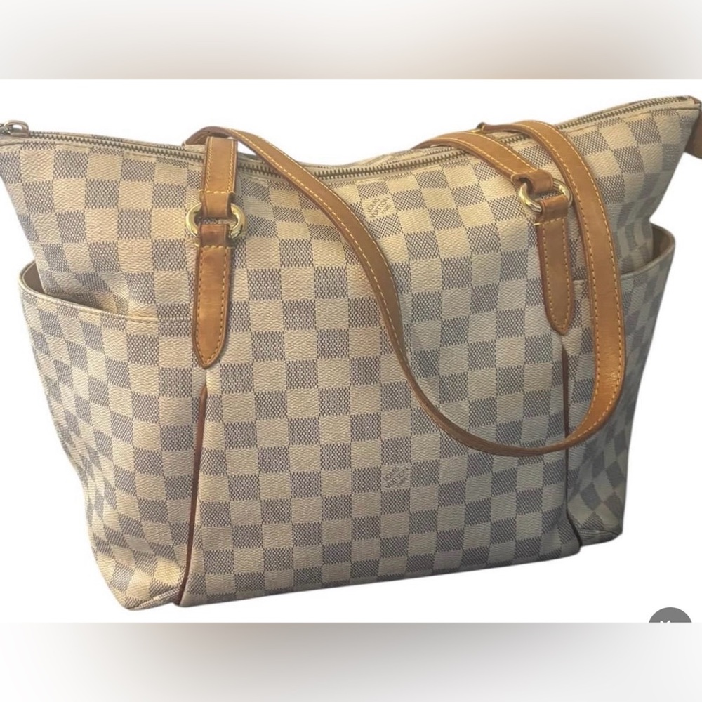 Louis Vuitton Damier Azure Shoulder Bag Tote with Zipper Totally MM